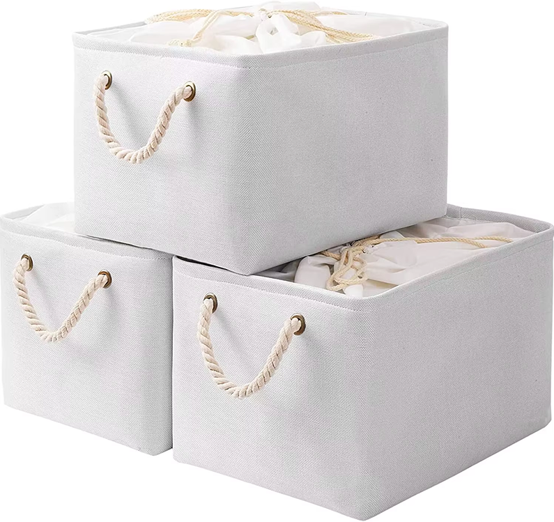 3 Pack Clothes Storage Basket for Bedroom Closet Organizer