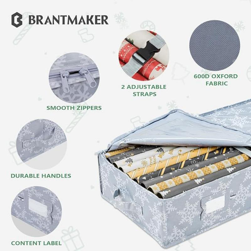 Christmas Ornament Gift Wrapping Paper Storage Organizer Bag
