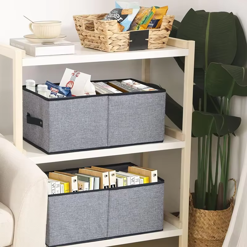 Folding Fabric Clothes Storage Boxes With Handles Closet Organizer