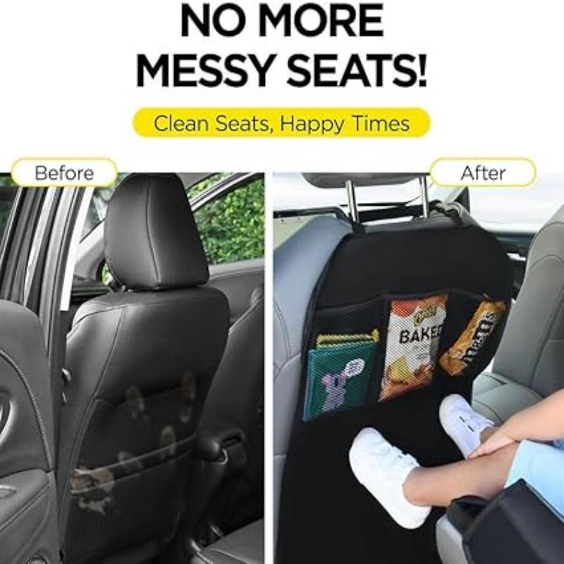 3-Pocket Storage Organizer Protector Car Back Seat Organizer for Kids