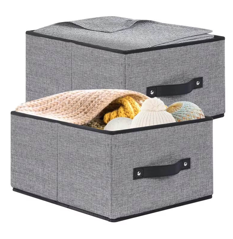 Folding Fabric Clothes Storage Boxes With Handles Closet Organizer