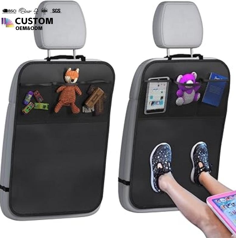 3-Pocket Storage Organizer Protector Car Back Seat Organizer for Kids