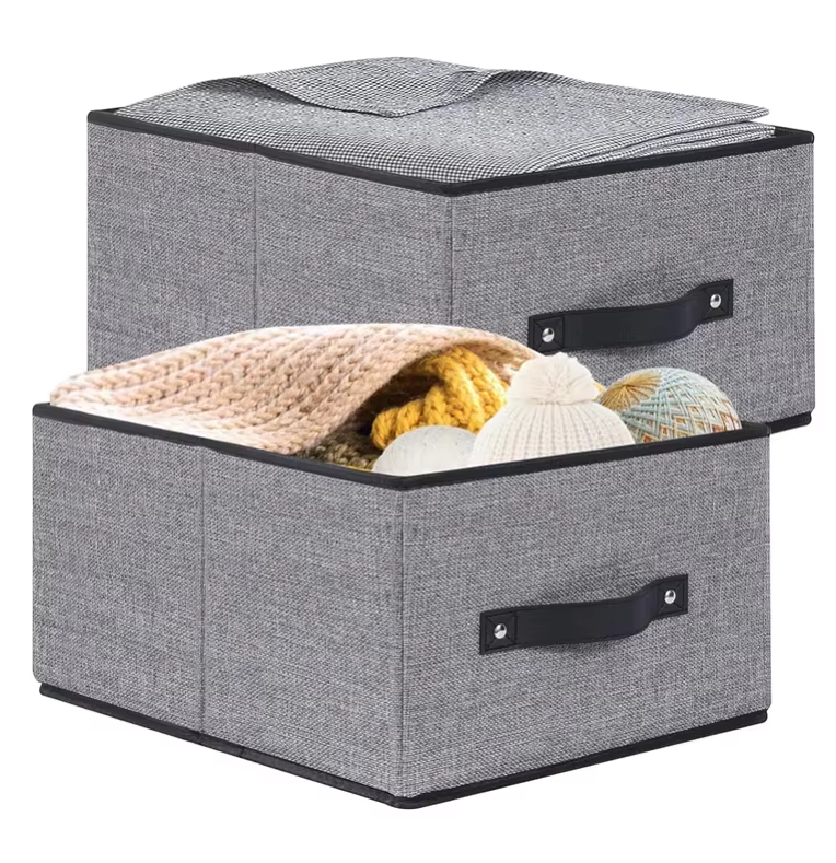 Folding Fabric Clothes Storage Boxes With Handles Closet Organizer