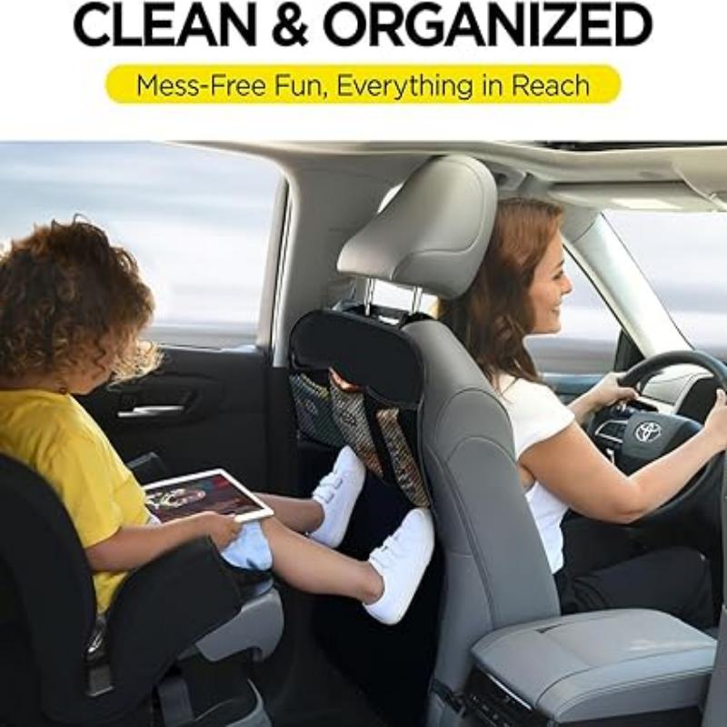 3-Pocket Storage Organizer Protector Car Back Seat Organizer for Kids
