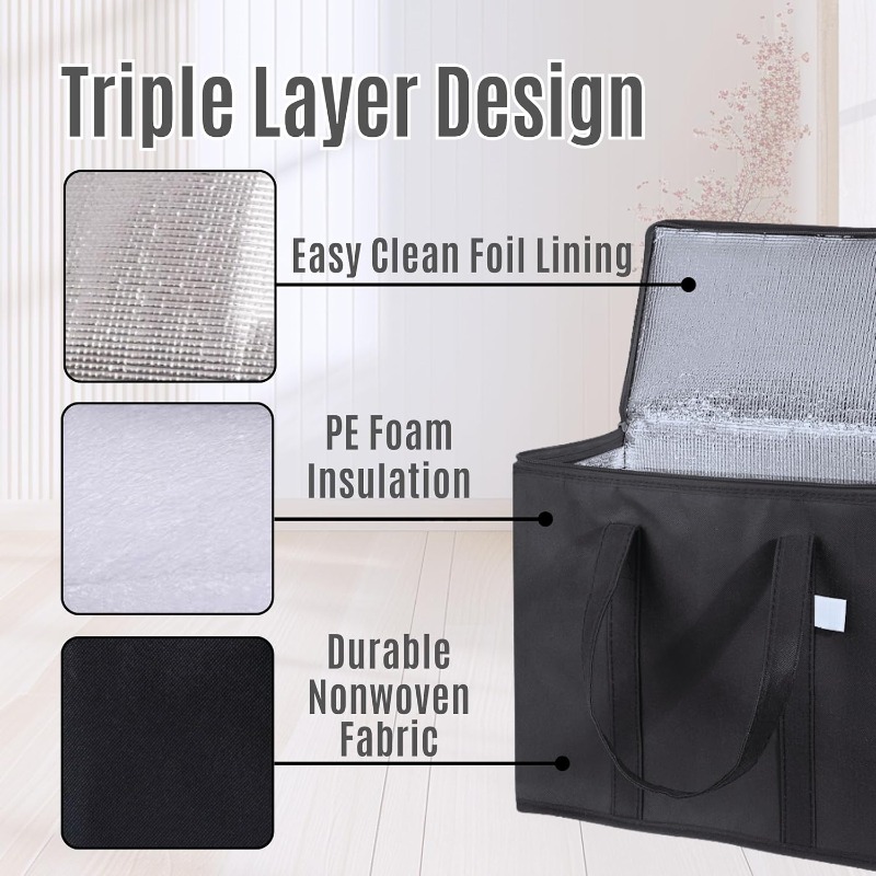 Cooler Bags, Insulation Bag for Food Delivery with zipper