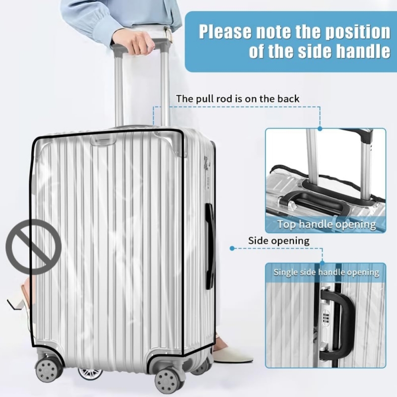 Waterproof PVC Clear Luggage Cover Protector for 18-32 Inch Suitcases