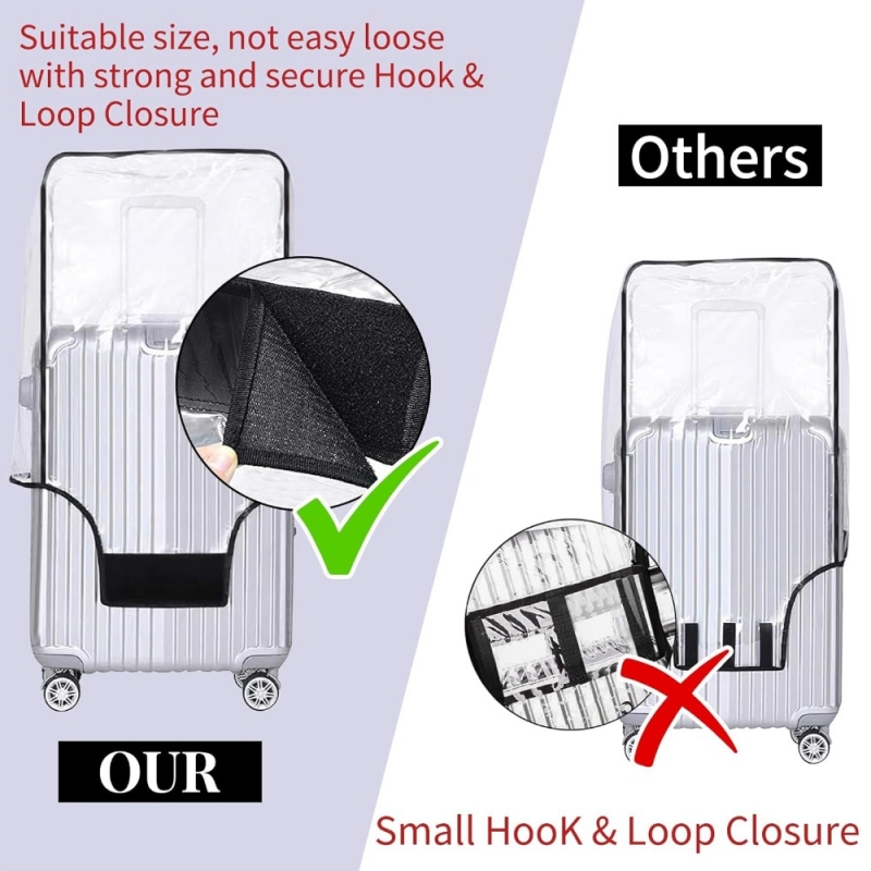 Waterproof PVC Clear Luggage Cover Protector for 18-32 Inch Suitcases