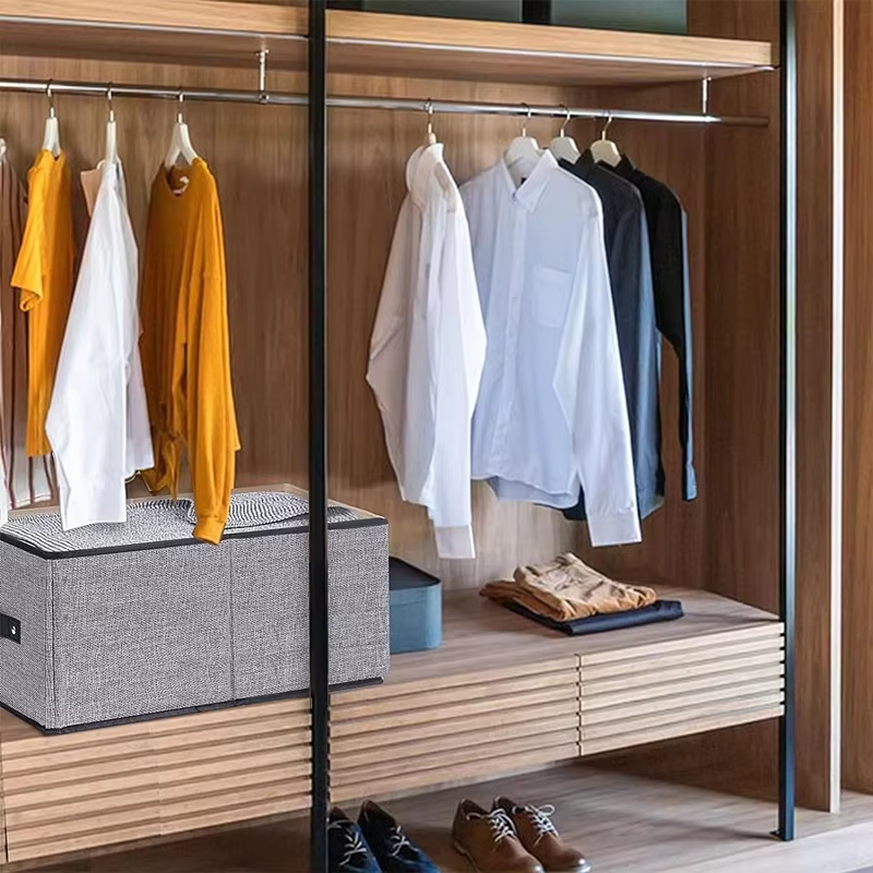 Folding Fabric Clothes Storage Boxes With Handles Closet Organizer