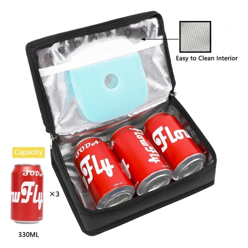 Small Flat Cooler Bags Mini Lunch Bags with Letter Pattern for Food