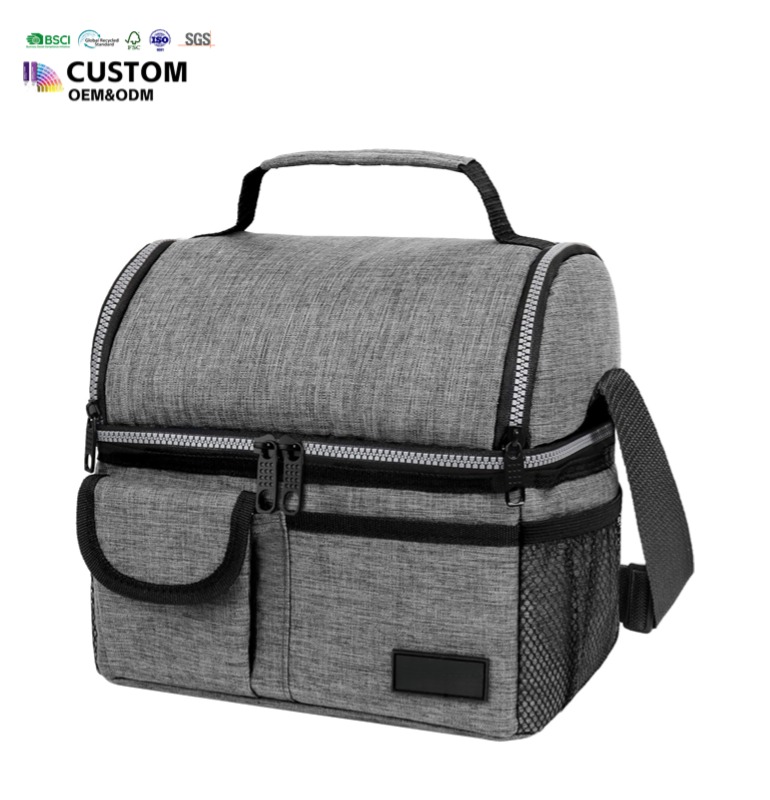 Lunch Box Insulated Cooler Bag Soft with Two Handles and a Shoulder Strap