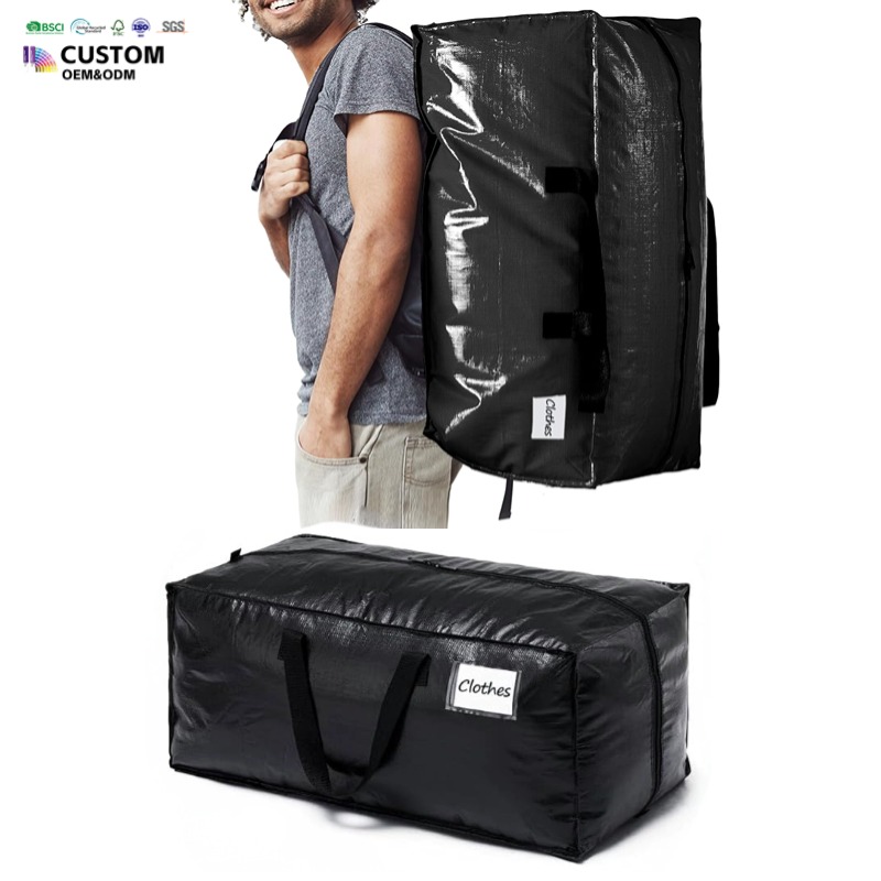 Extra Large PP Woven Storage Bags Foldable Moving Bags Long Letter Pattern