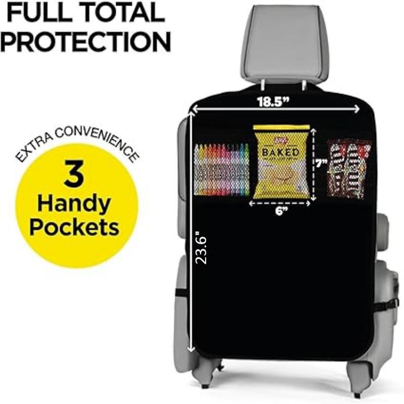 3-Pocket Storage Organizer Protector Car Back Seat Organizer for Kids