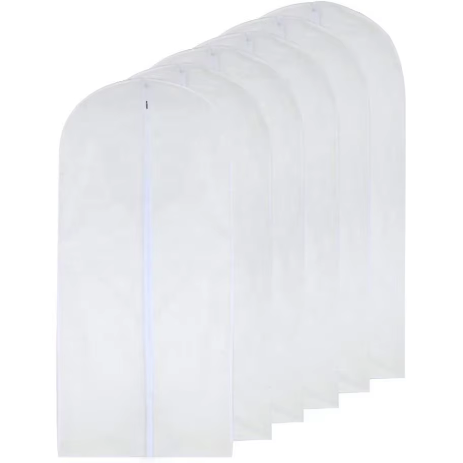 6 Pack Clear PEVA Dustproof Garment Bag Dust Cover for Dress Clothes