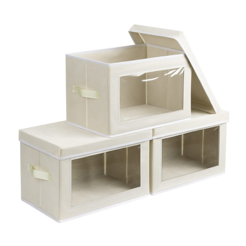 Modern Foldable Storage Box for Clothing Closet Organizer With Lid