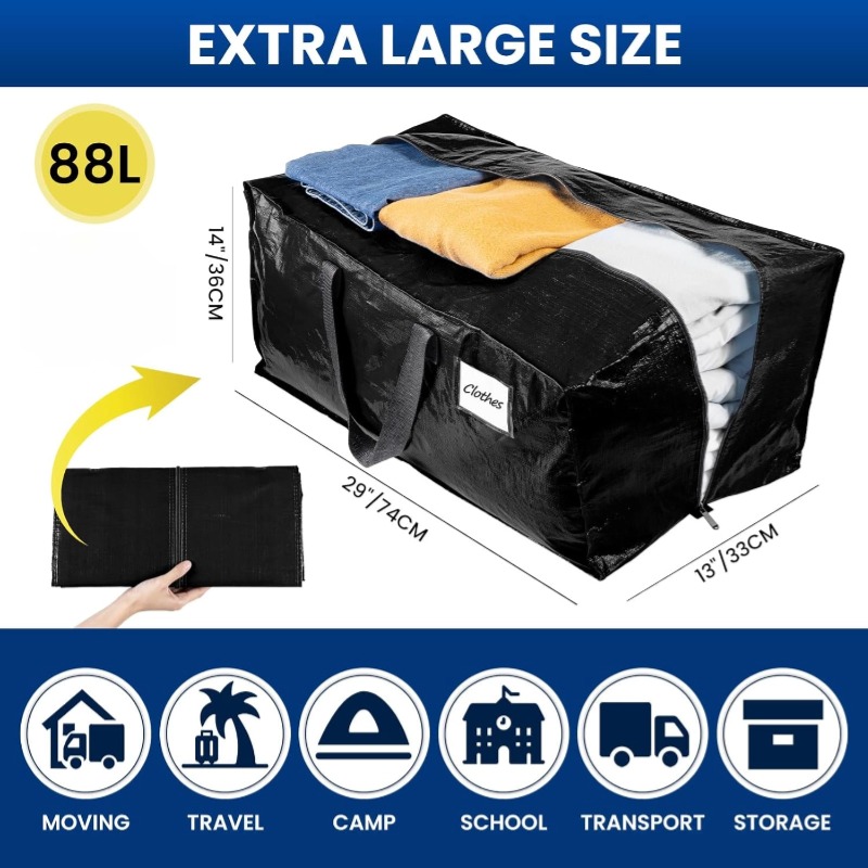 Extra Large PP Woven Storage Bags Foldable Moving Bags Long Letter Pattern