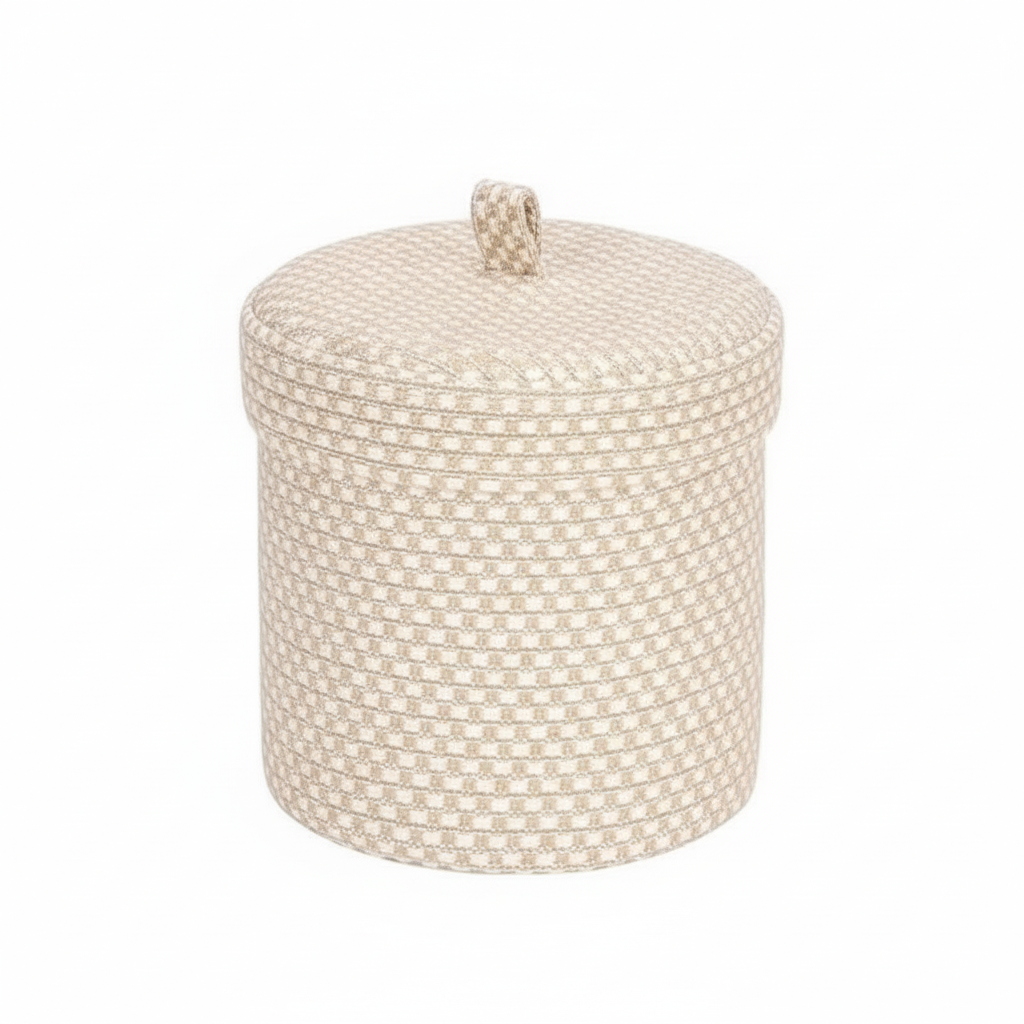 Customized cotton and linen storage baskets