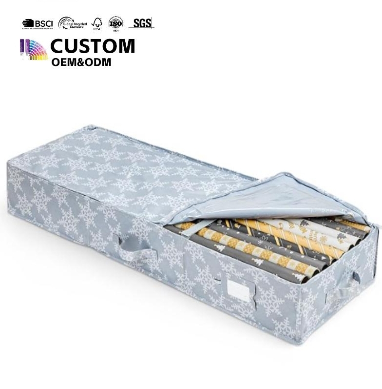 Christmas Ornament Gift Wrapping Paper Storage Organizer Bag
