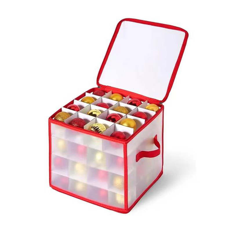 Transparent square Christmas ornament storage box